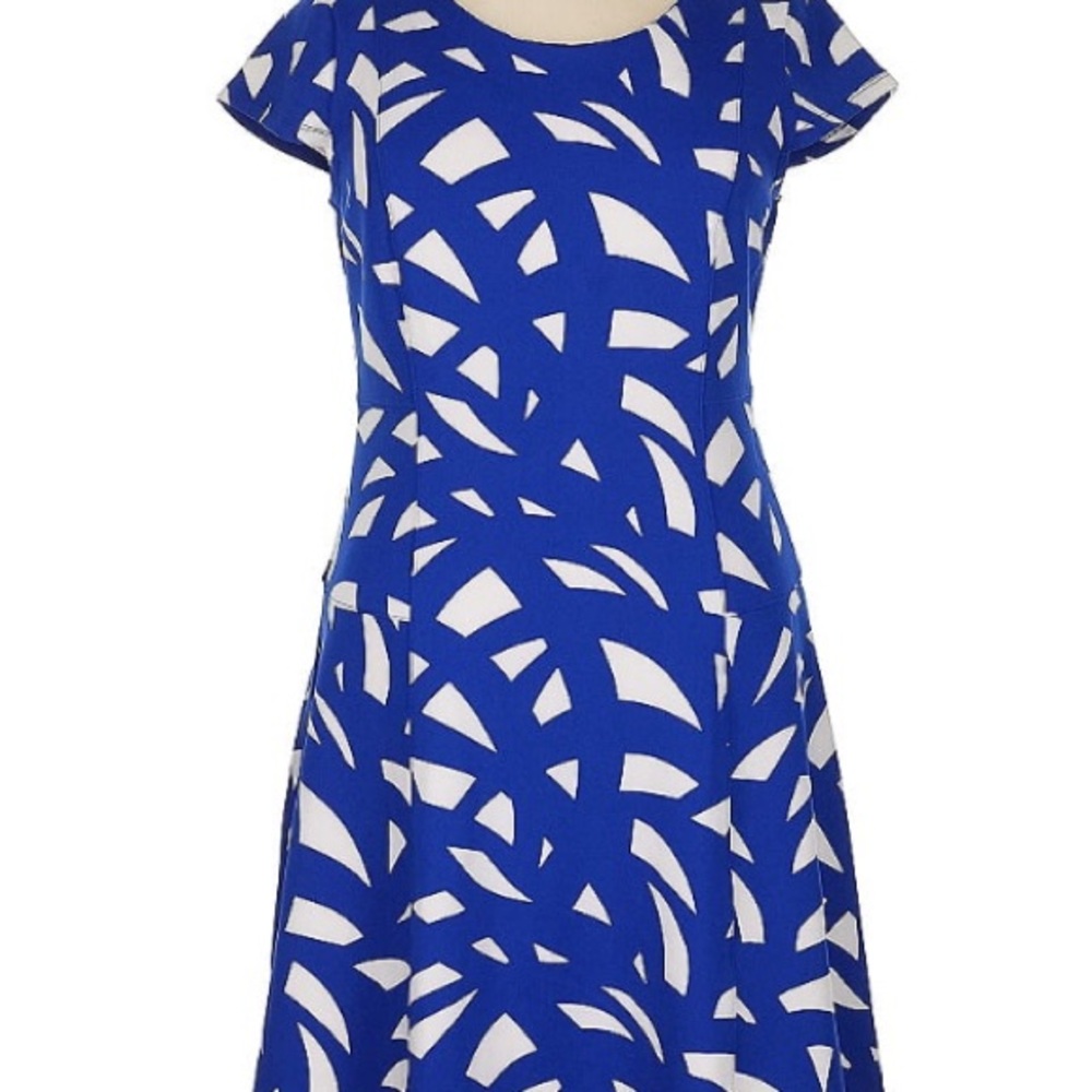 ❤️ Worthington Blue and White Fit & Flare Dress